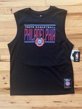 Tank top baseball Mitchell & Ness Black Philadelphia 76ers Basketball